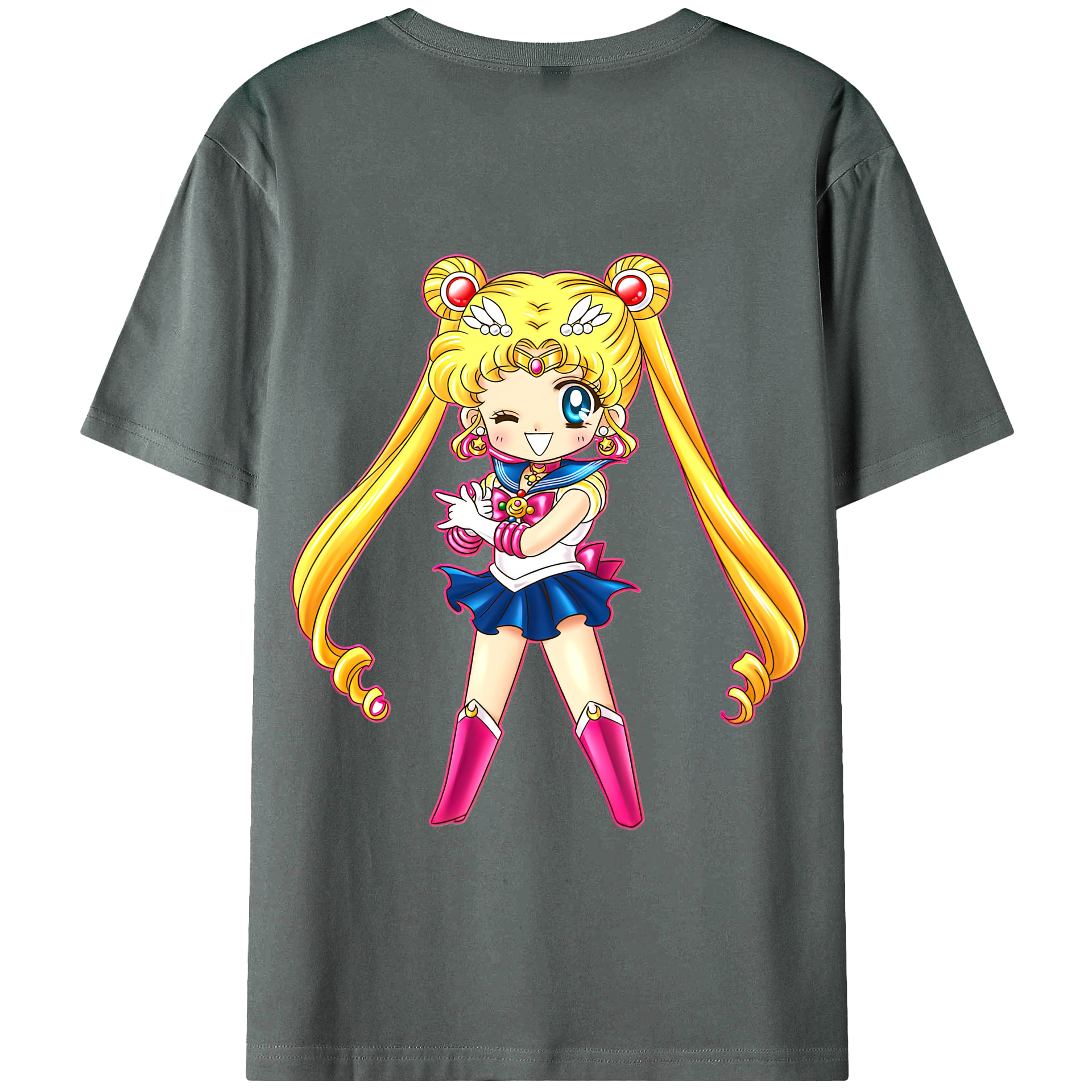 （画像用） 美少女戦士セーラームーン 月野 うさぎ つきの うさぎ Sailor Moon Tsukino Usagi 綿100％半袖Tシャツ（背面プリント）